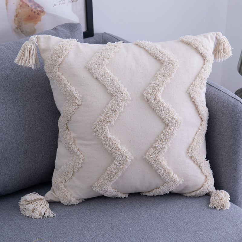 Tassel & Lace Pillow Cover