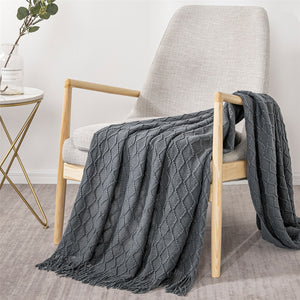 Knitted Tassel Blanket