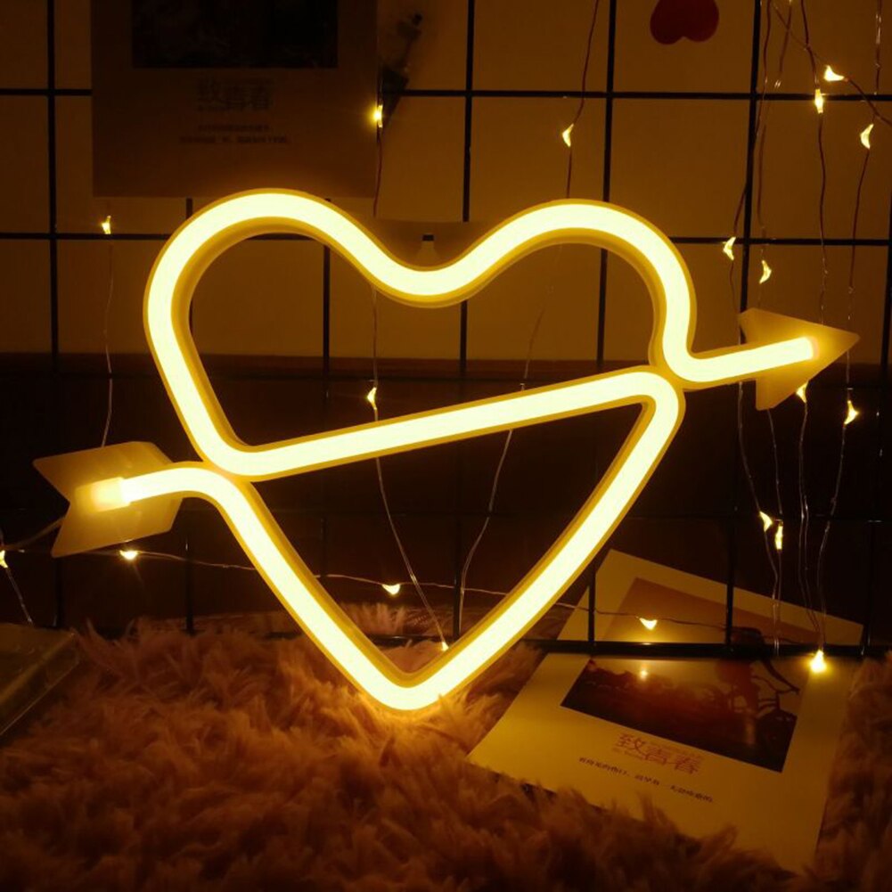 Heart and Arrow Neon Light