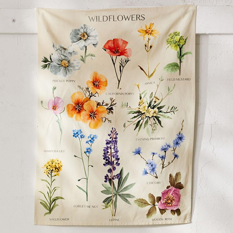 Botanical Wildflower Tapestry