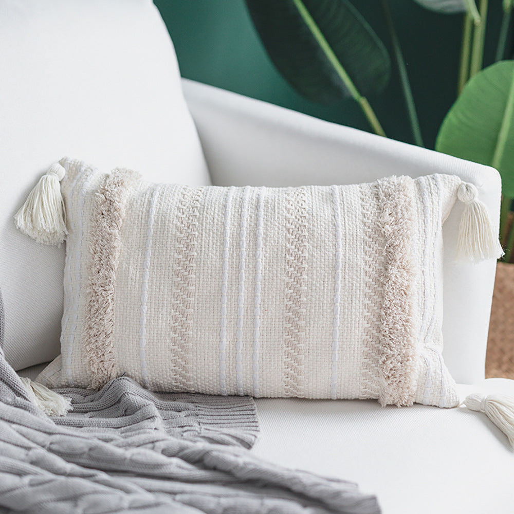 Tassel & Lace Pillow Cover